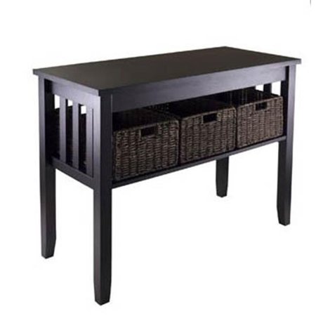 WINSOME TRADING Winsome Trading 92452 Morris Console Hall Table with 3 Foldable Baskets 92452